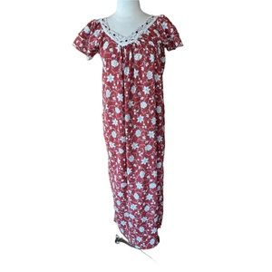 Vintage Floral Cotton Blend Mumuu